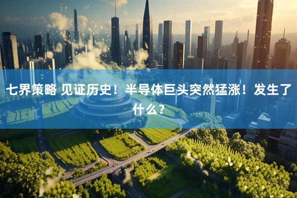 七界策略 见证历史！半导体巨头突然猛涨！发生了什么？