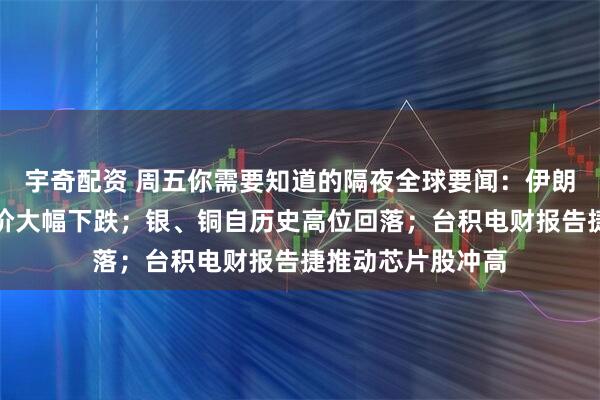 宇奇配资 周五你需要知道的隔夜全球要闻：伊朗局势降温拖累油价大幅下跌；银、铜自历史高位回落；台积电财报告捷推动芯片股冲高